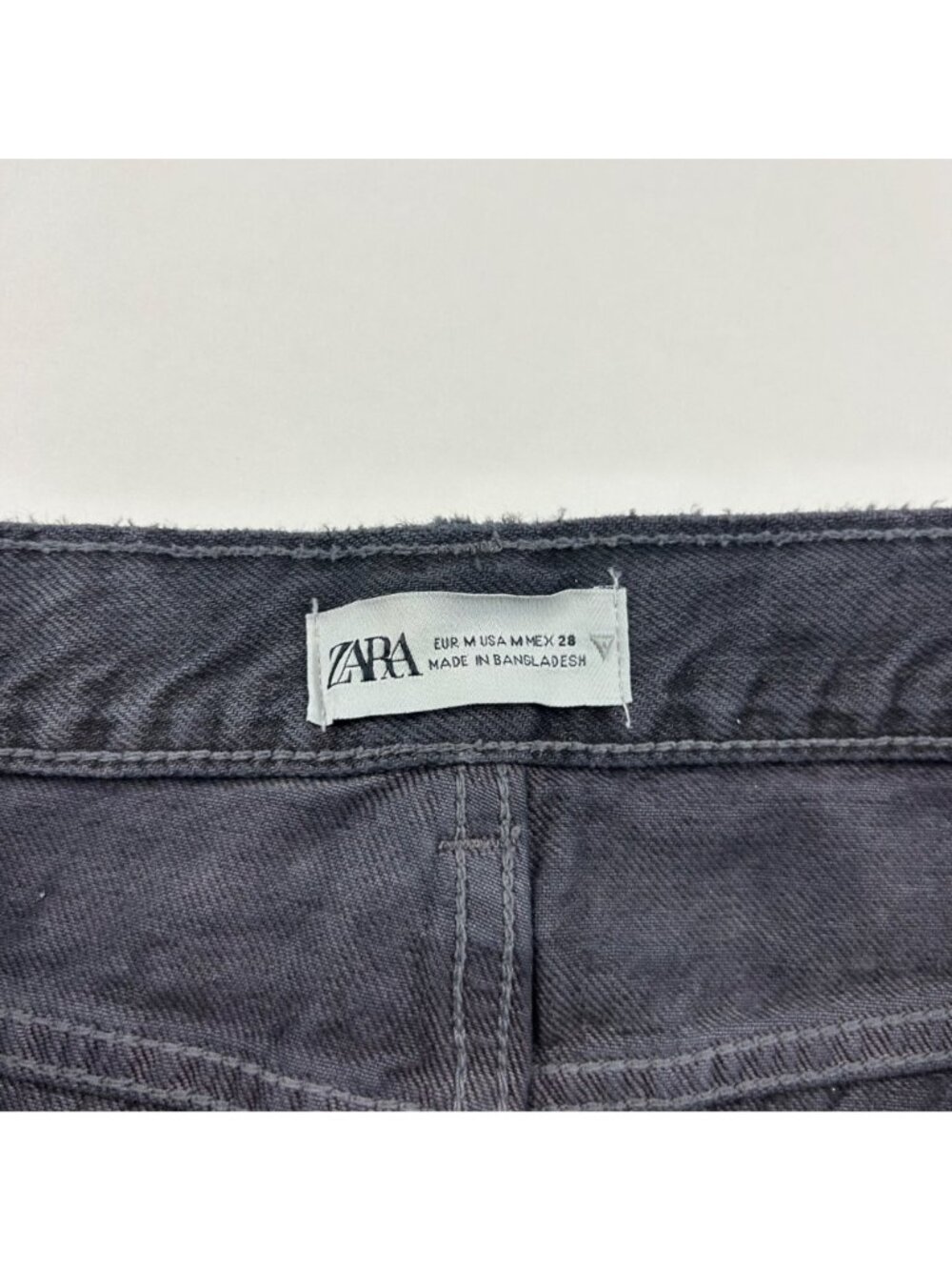 Zara Washed Black Tie Dye Denim Midi Skirt M - Picture 4 of 6